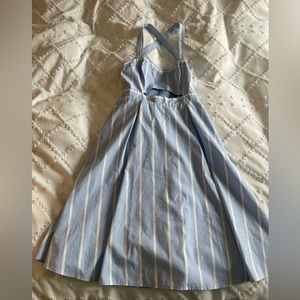 Beautiful Express blue and white cutout dress